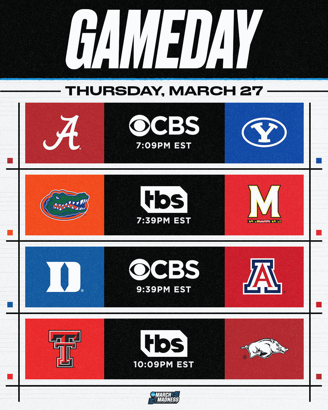 疯三16强战：杜克晋级弗拉格30+6+7 阿拉巴马三分破纪录